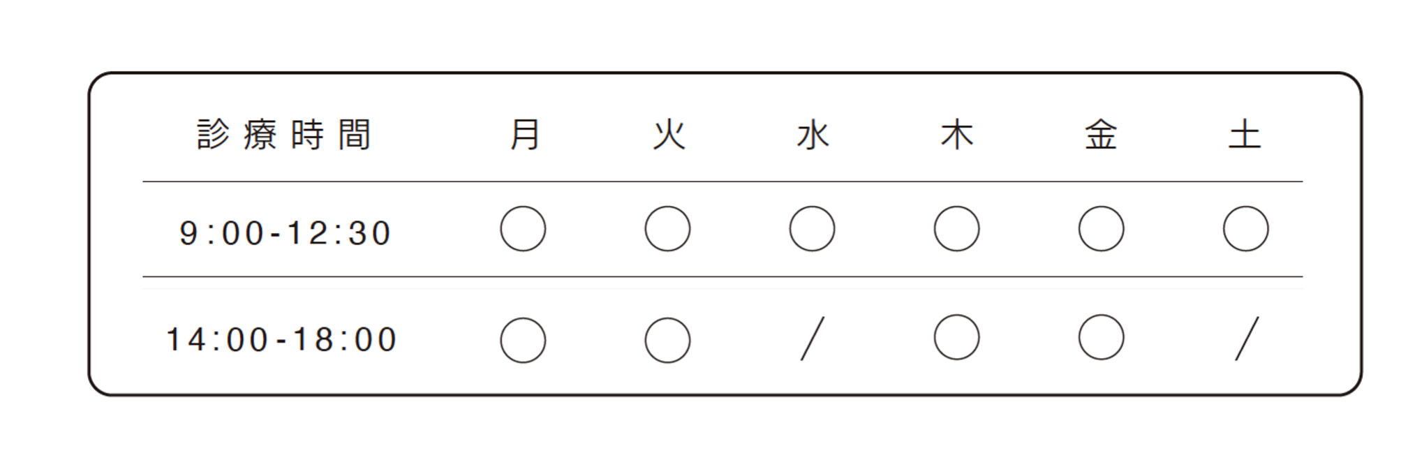 診療時間表